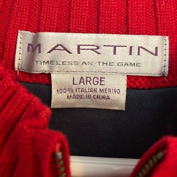 Martin Red Diamond Italian Merino Wool lined Golf Wind Vest Large - Picture 2 of 6